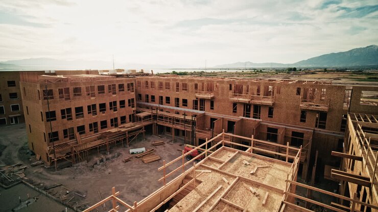 Aerial View of Multi-Family Residential Construction Site