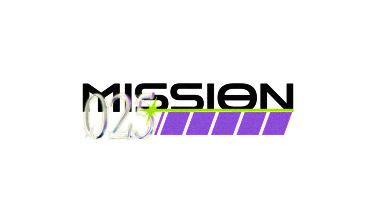 Animated Mission 023 Logo Reveal with Purple Graphic Elements