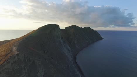 coastal mountain range at sunset