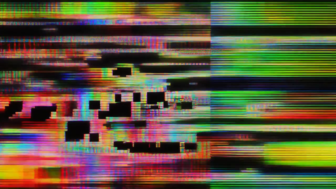 Digital Glitch Effect with Distorted Video Noise and Static