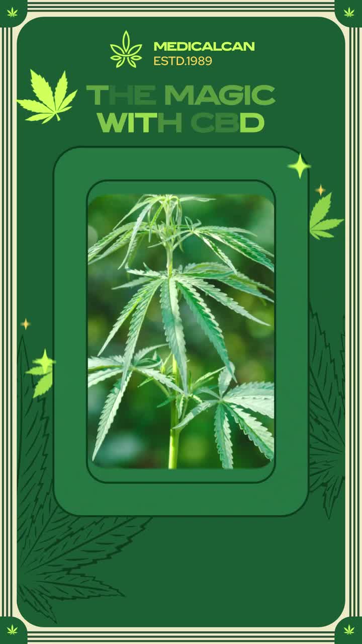 Pubblicità animata che presenta prodotti di canapa CBD