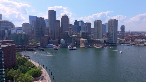 puerto de boston desde el dron 4k.
