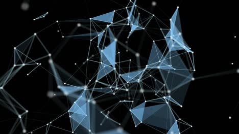 Futuristic plexus animation with glowing triangles in slow motion, 4096x2304 loop 4K