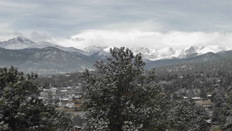 panning winter time lapse of clouds in rocky mountain national park in estes park colorado