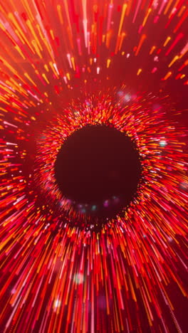 abstract red and orange particle tunnel