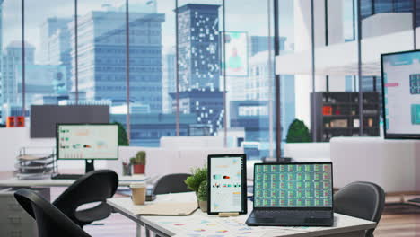 empty modern office space used by an insurance company to assist retired people