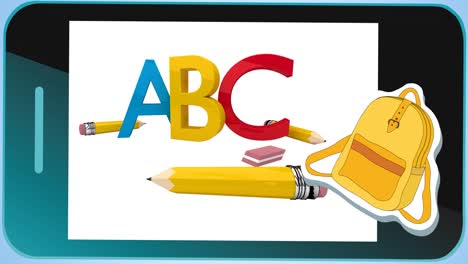 Animation-of-abc-text-on-black-background