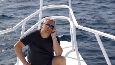 phone talk on sailing yacht