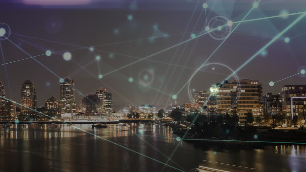 red de conexiones en movimiento