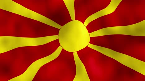 macedonian flag waving in the wind