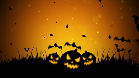 Halloween-Hintergrundanimation-Mit-Fledermäusen-Und-Kürbissen-1