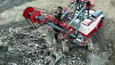 large mining excavator operating in open pit