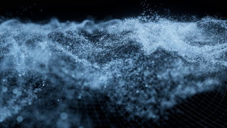 abstract wave particles background, 3d rendering.