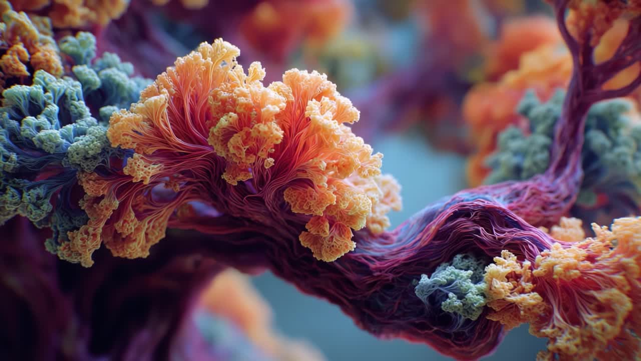 Intricate Close-Up of Vibrant Coral Structures Showcasing Nature's Colorful Diversities and Unique Textures in a Underwater Landscape