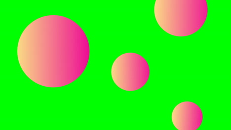 animación de múltiples globos contra un fondo verde