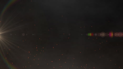 animation of sparks and light spots on black background