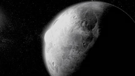 planetas en escala de gris en el espacio profundo