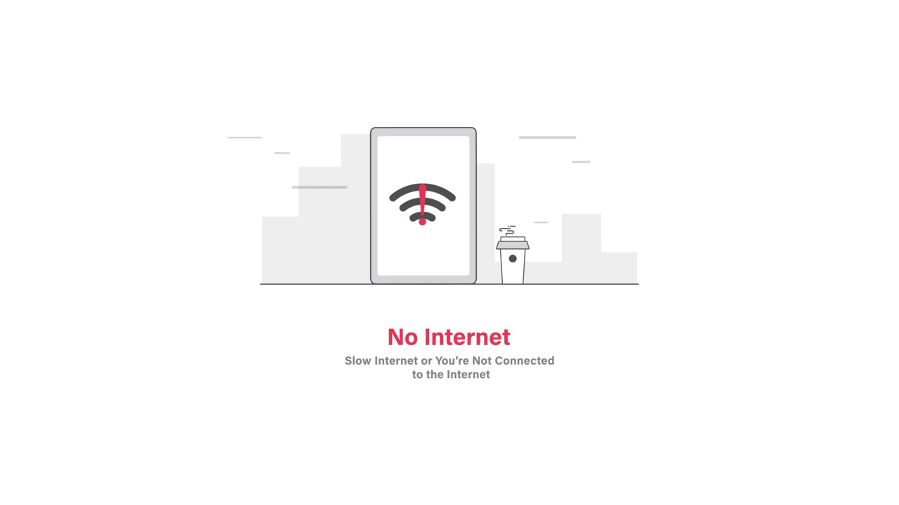 Tablet Animato che Mostra Nessuna Connessione Internet Wi-Fi