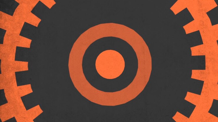 pixel arancioni sfumati di movimento in 8 bit di architettura