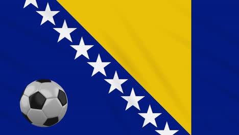 bosnia and herzegovina flag and football, loop
