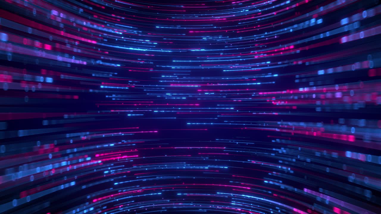 Glowing lines flow seamless loop 3D render animation