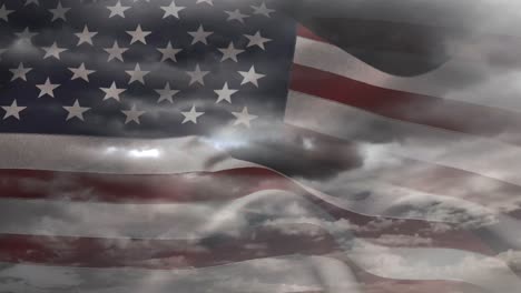 Flag-of-the-United-States-waving-against-sky-and-clouds-4k