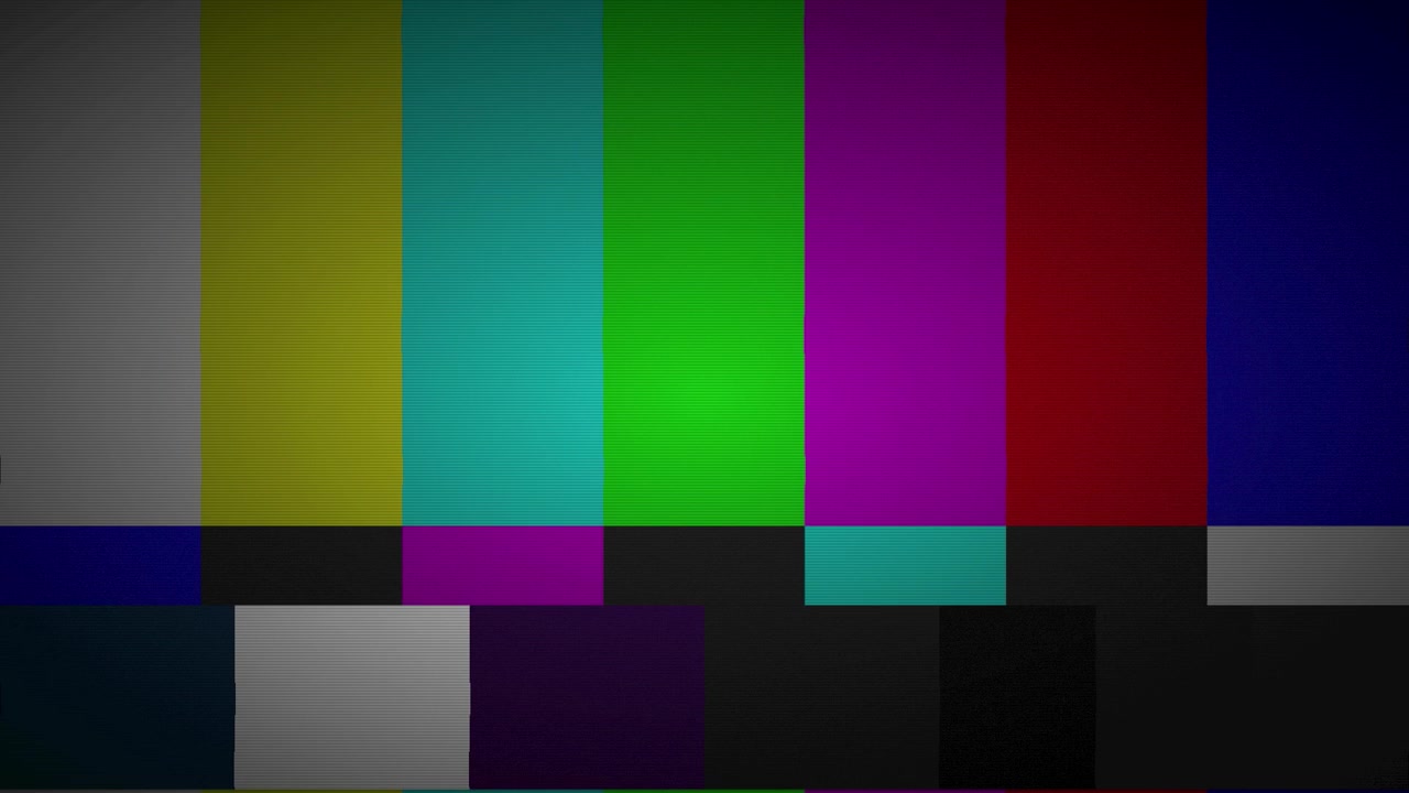 Television Test Pattern with Glitch and Signal Interference