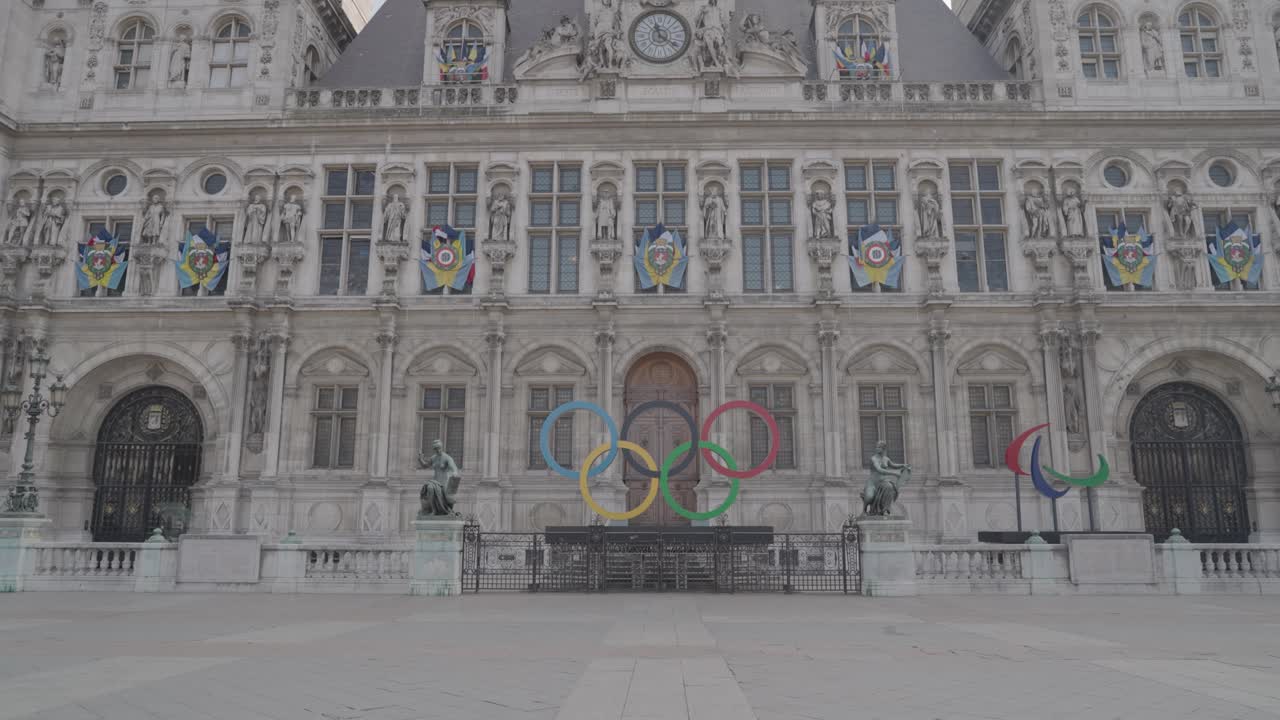 Paris City Hall with Olympic Rings