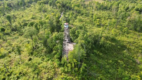 mountain fire lookout tower in nicolet national forest, mountain, wisconsin