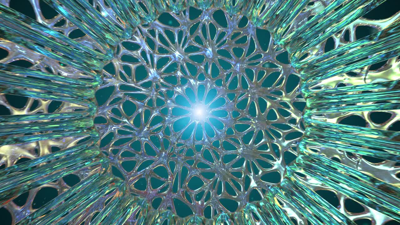 abstracto florecimiento de la flor en fondo azul