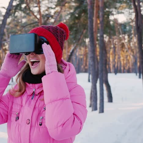 young woman in virtual reality glasses