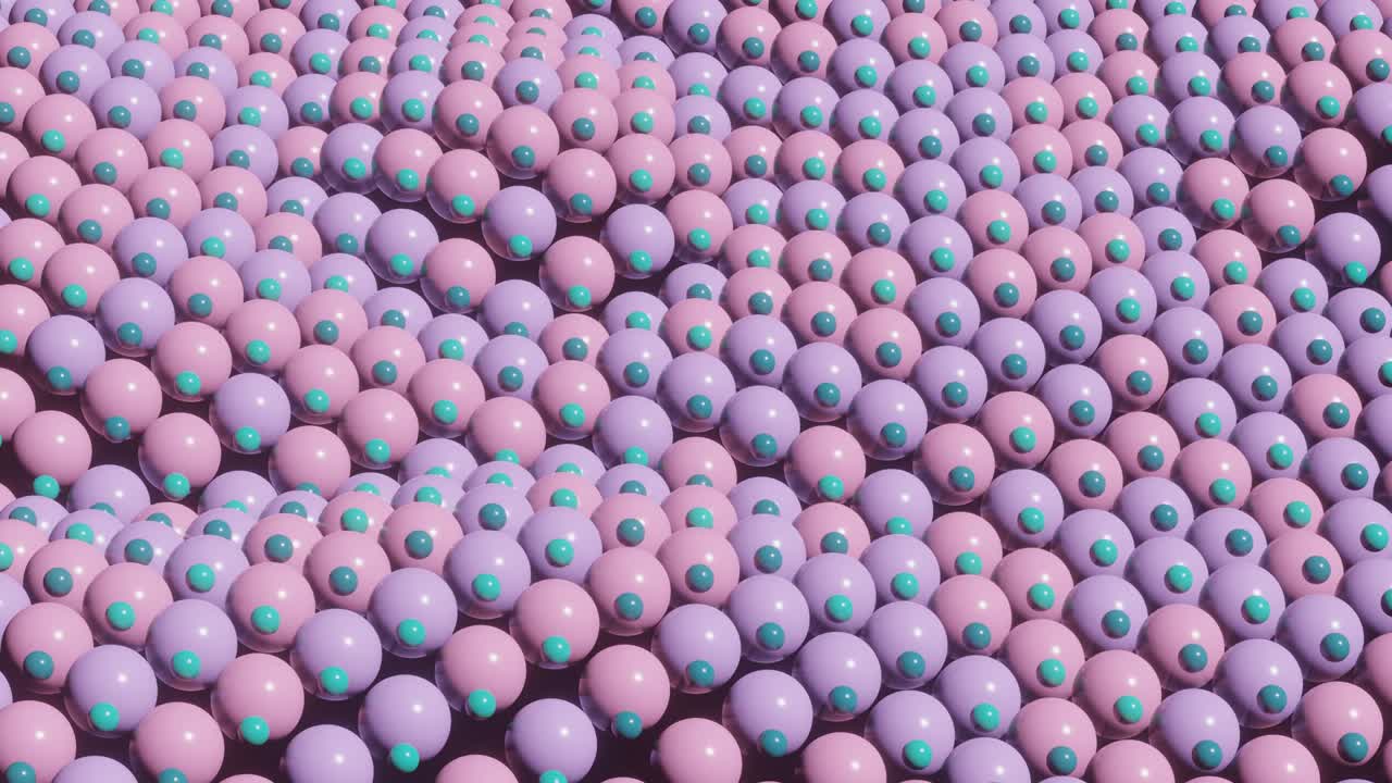 추상적인 3d 렌더링 애니메이션 배경에서 다채로운 공. 시엄리스 루프 현대 만족스러운 3d 애니메이션