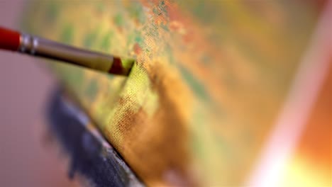 Shallow-depth-of-field-view-painting-using-fine-tip-paintbrush-spreading-and-shading