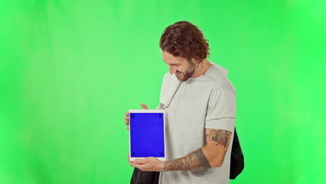 Man,-tablet-or-green-screen