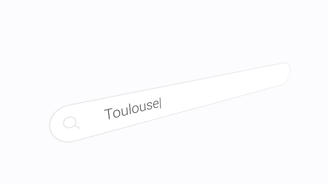 Toulouse, France Searching On The Internet. Close-up Shot