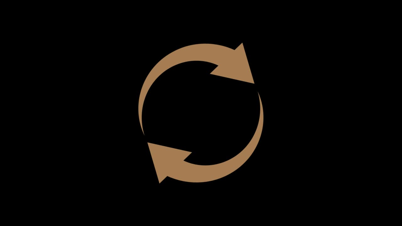 다양한 색상으로 기호를 재활용합니다. 회전하는 애니메이션 일러스트레이션