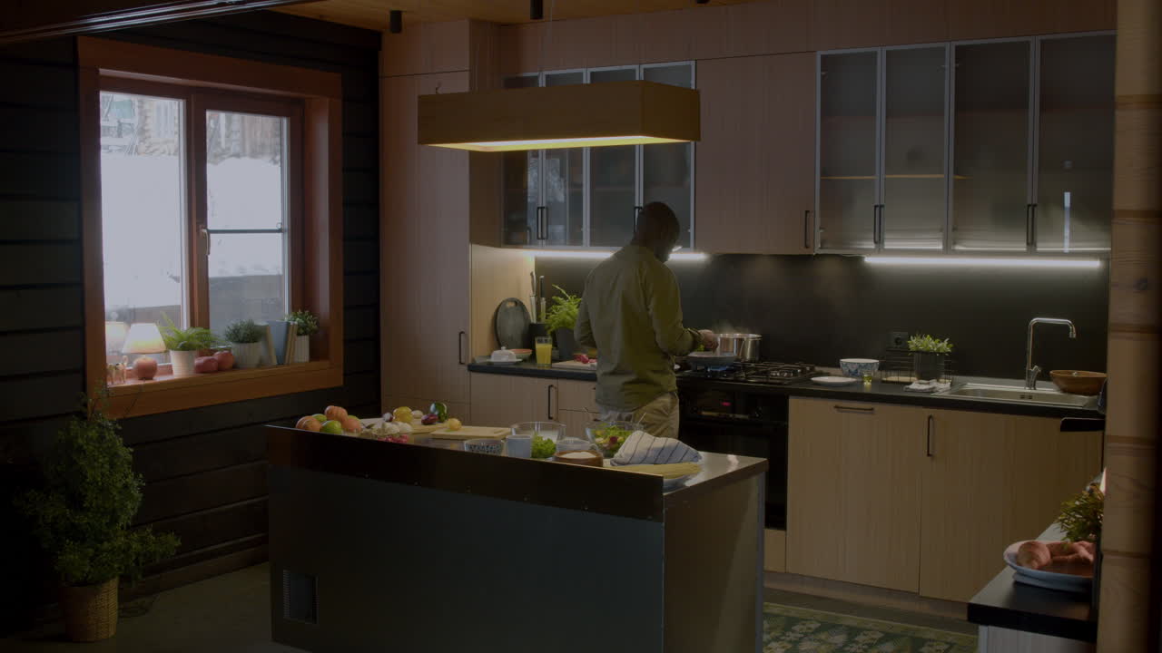 Person cooking in the kitchen