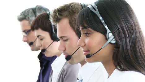 Multiethnic-business-team-working-in-a-call-center