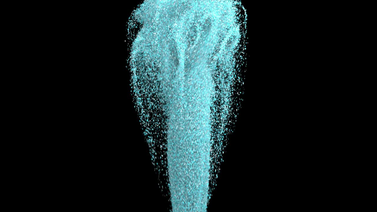 Blue particle powder twist into tornado shape