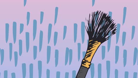 animation of make up brush on pink background