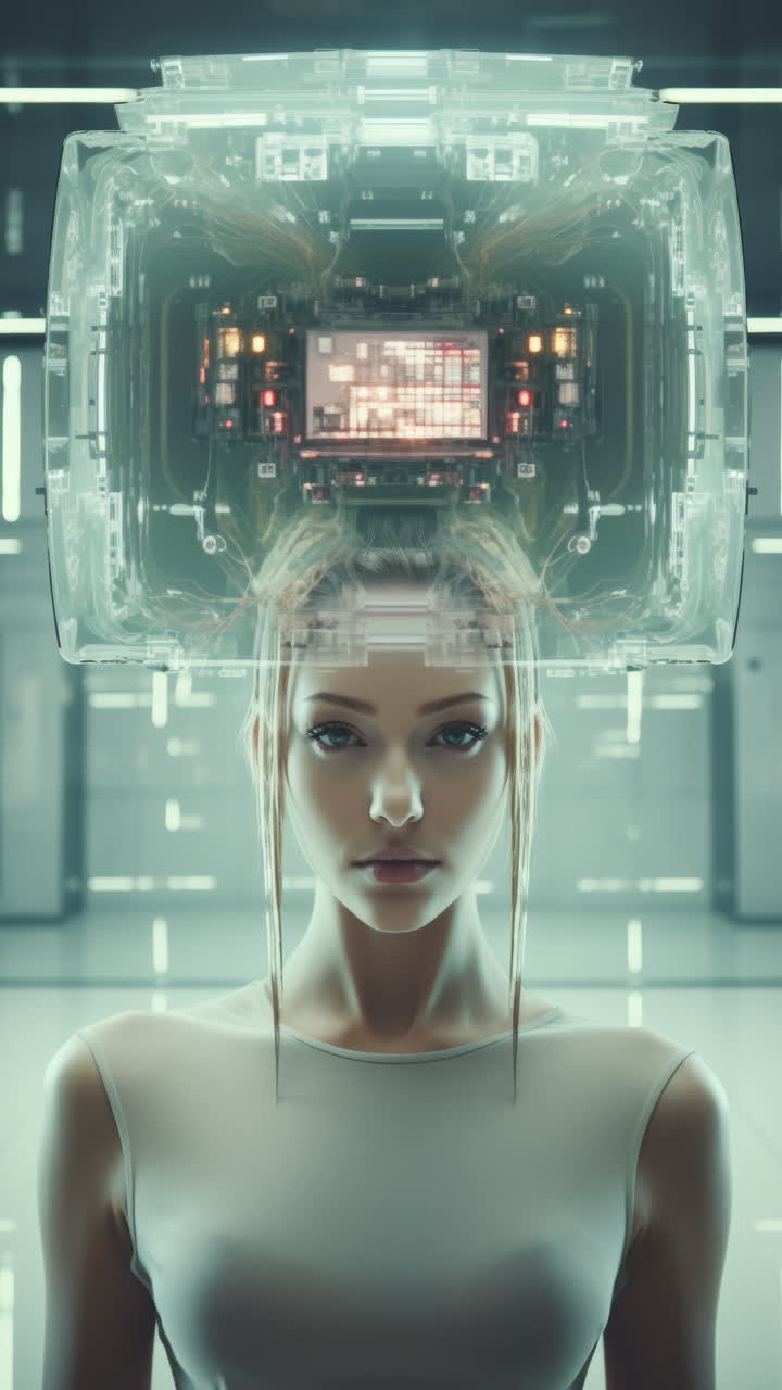 muñecas estatuas femeninas de porcelana con altavoces de audio y auriculares hechos con ai