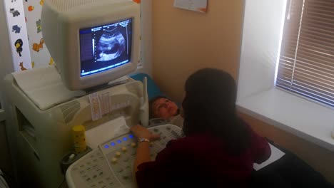 ultrasound scan of a pregnant woman
