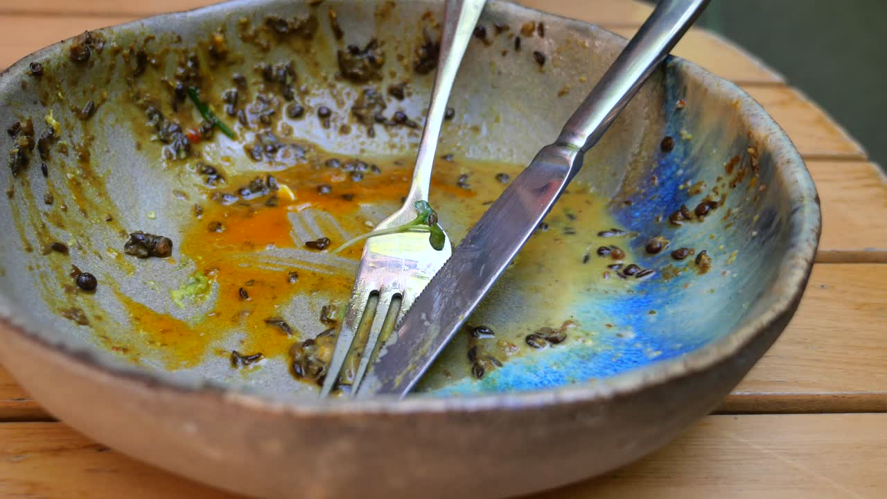 Empty Bowl with Food Waste
