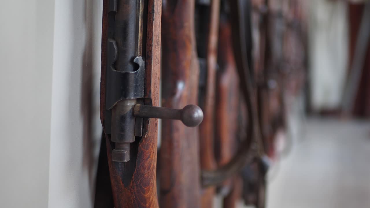 Old Rifles Hanging on a Wall