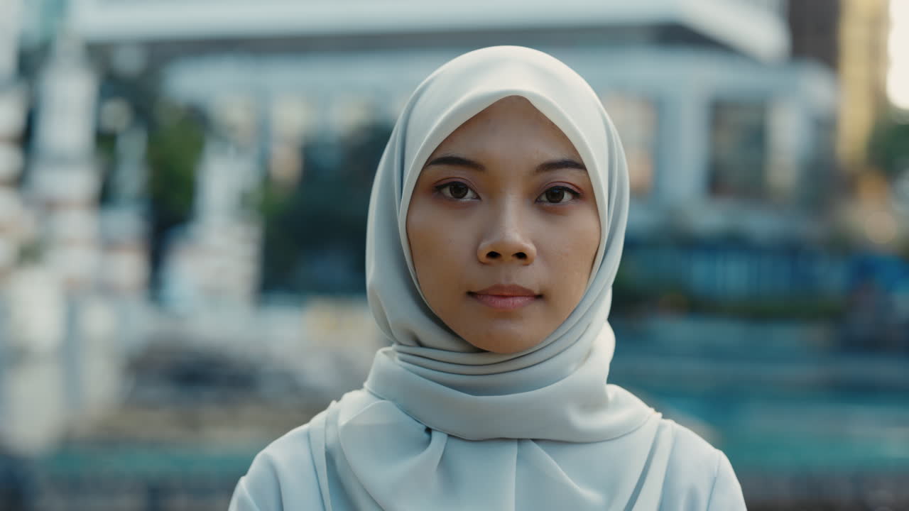 Portrait of a Young Muslim Woman in Hijab