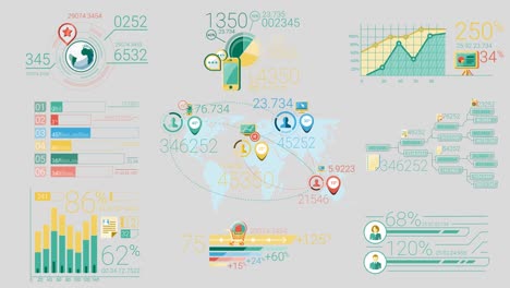 infografías de negocios elementos de color con canal alfa