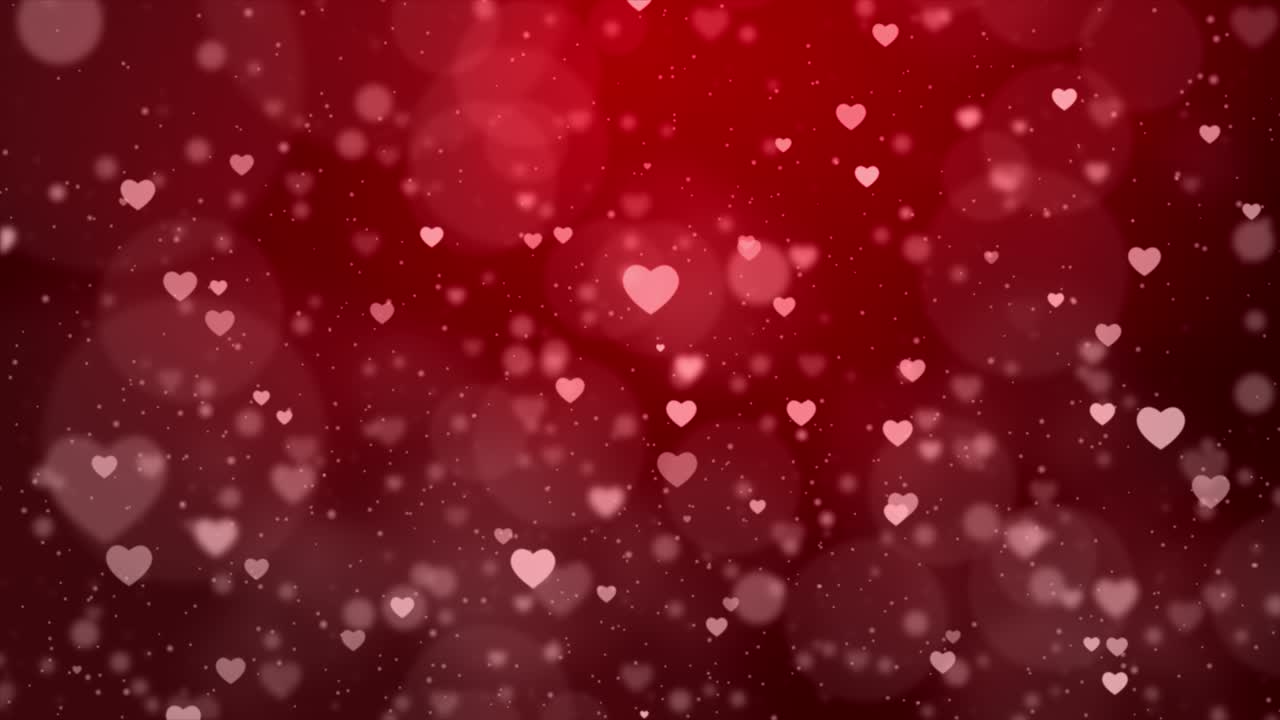 Abstract Red Hearts Background