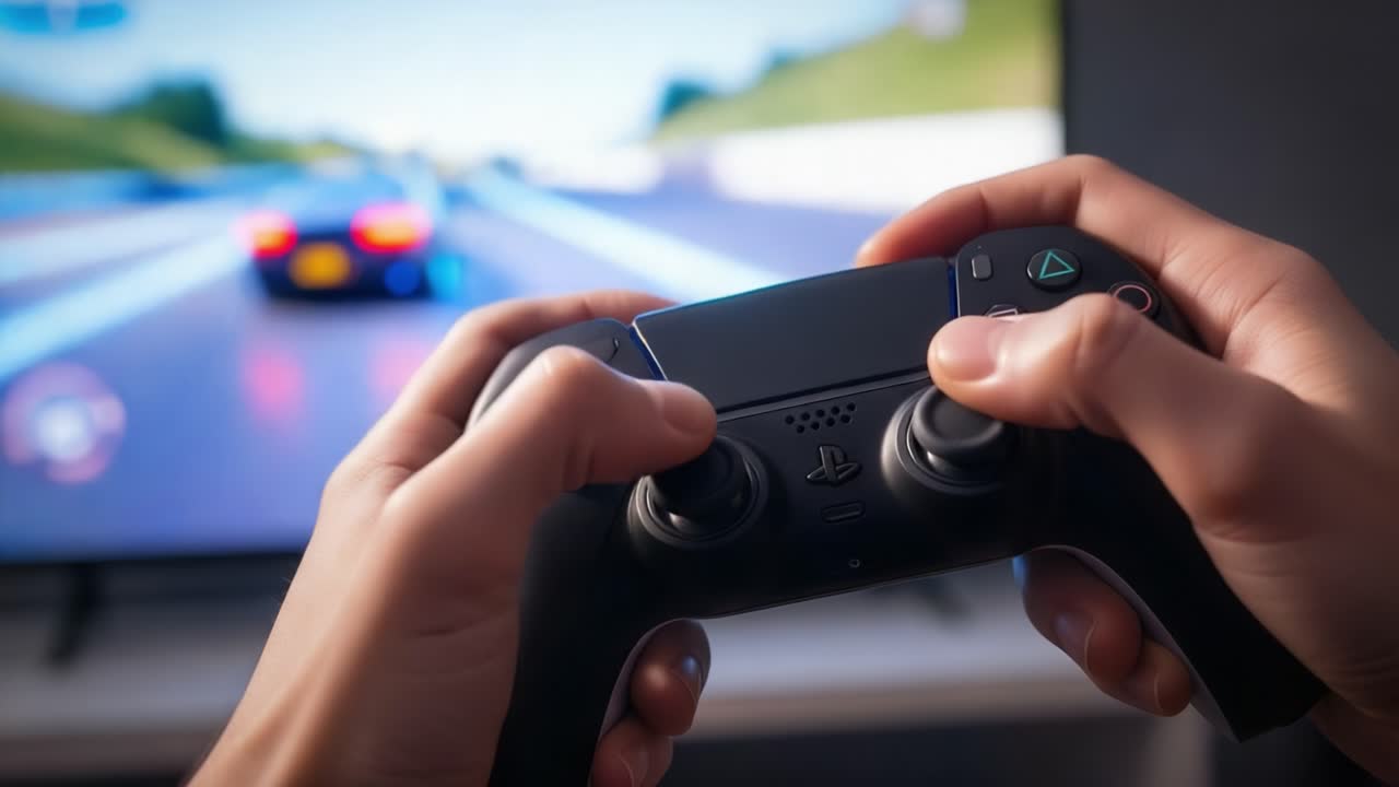 A Gamers' Journey Through High-Speed Racing: Capturing the Thrill of Virtual Competition with Intense Focus and Precision in Racing Games