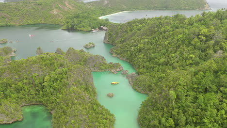 tropical island lagoon with turquoise water