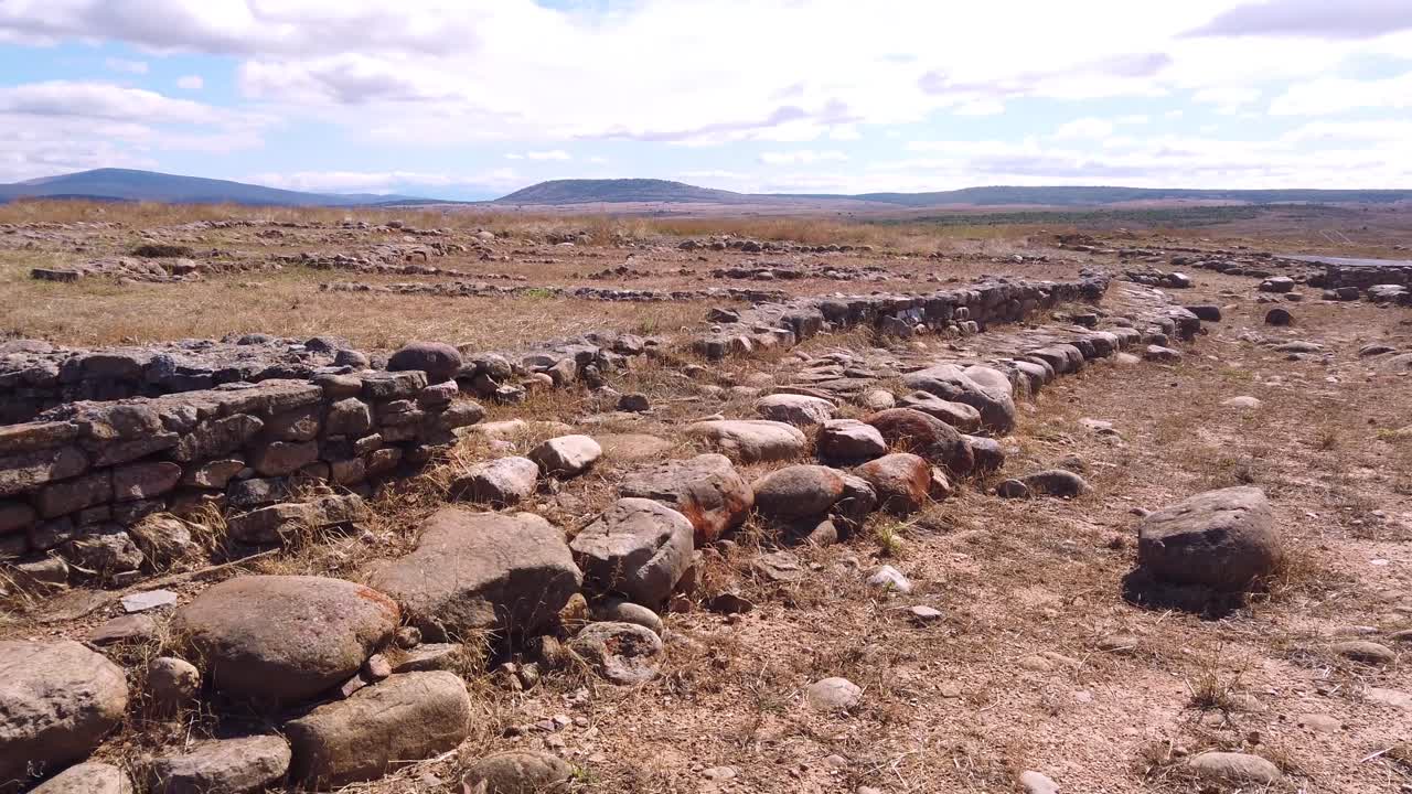 Wattle and daub reconstructed cottage at Roman remains at Garray,Spain